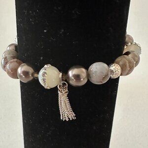 Picasso Stone and Mixed Materials Stretch Bracelet